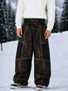 Men's Wild Motion Super Baggy Snow Pants – Multi Pocket Reflective Colorblock Design