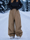 Women's Workwear Raw Utility Rivet Denim Snowboard Pants – Oversized Fit with Double Back Pocket