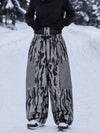 Women's Wild Motion Super Baggy Snow Pants – Reflective Colorblock Multi Pocket Design