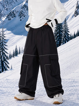 Men's Nightline Park Rider Reflective Trim Cargo Pockets Baggy Snow Pants