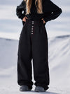 Women's Workwear Raw Utility Rivet Denim Snowboard Pants – Oversized Fit with Double Back Pocket