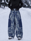 Women's Wild Motion Super Baggy Snow Pants – Reflective Colorblock Multi Pocket Design