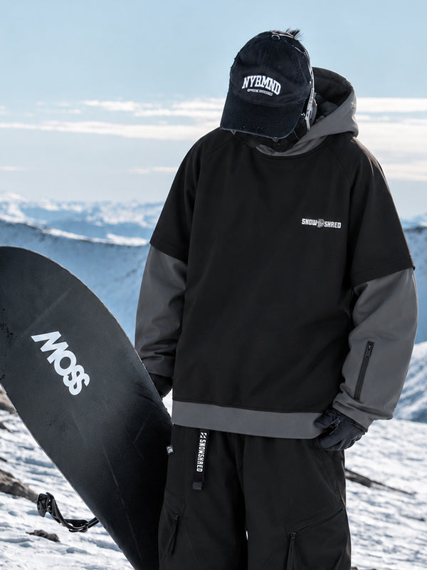 Men's Park Rider 2-in-1 Layered Freestyle Snow Hoodie with Contrast Sleeves
