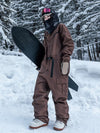 Women's Nandn Mountain Cargo Baggy Snowsuit One Piece Snow Jumpsuit