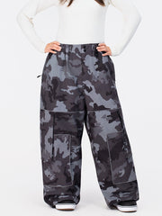 Women's Nightline Park Rider Reflective Trim Cargo Pockets Baggy Snow Pants