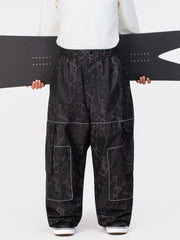 Men's Nightline Park Rider Reflective Trim Cargo Pockets Baggy Snow Pants
