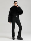 Women's Gsou Snow Glacier Vogue Faux Fluffy Fur Top Ski Jumpsuit