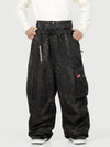 Men's Utility Cargo Baggy Snow Pants – Multi Pocket Street Belt Design