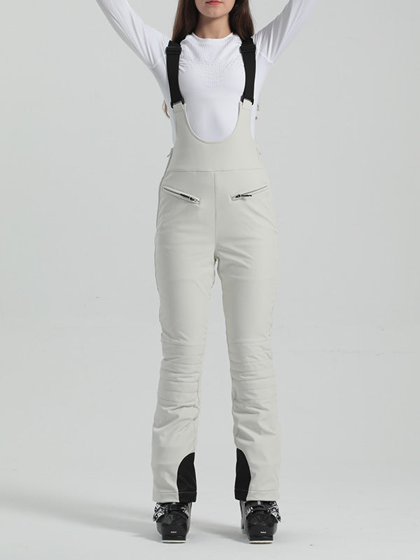 Women's Gsou Snow Elegant Flare High Waist Stretch Ski Bibs Pants ...