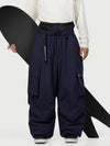 Men's Utility Cargo Baggy Snow Pants – Multi Pocket Street Belt Design