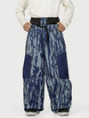 Men's Wild Motion Super Baggy Snow Pants – Multi Pocket Reflective Colorblock Design