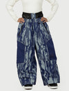 Women's Wild Motion Super Baggy Snow Pants – Reflective Colorblock Multi Pocket Design