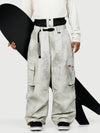 Men's Utility Cargo Baggy Snow Pants – Multi Pocket Street Belt Design