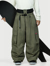 Men's Utility Cargo Baggy Snow Pants – Multi Pocket Street Belt Design