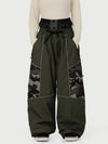 Women's Wild Motion Super Baggy Snow Pants – Reflective Colorblock Multi Pocket Design