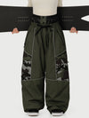 Women's Wild Motion Super Baggy Snow Pants – Reflective Colorblock Multi Pocket Design