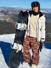 Women's Double Knee Mountain Freestyle Baggy Camo Snow Pants