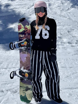 Women's Mountain Freerider Denim Cargo Pants Baggy Snowboard Pants