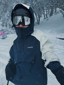 Men's Mountain Freestyle Cargo Pocket Pullover Bomber Snowboard Jacket