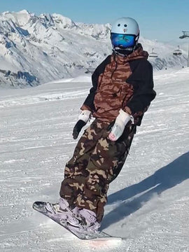 Men's Mountain Freestyle Cargo Pocket Bomber Camo Snowboard Jacket