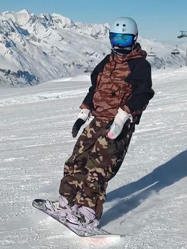 Men's Mountain Freestyle Cargo Pocket Bomber Camo Snowboard Jacket