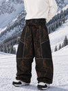 Men's Wild Motion Super Baggy Snow Pants – Multi Pocket Reflective Colorblock Design