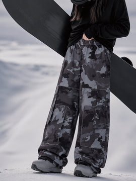 Women's Nightline Park Rider Reflective Trim Cargo Pockets Baggy Snow Pants