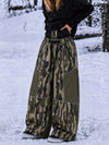 Women's Wild Motion Super Baggy Snow Pants – Reflective Colorblock Multi Pocket Design