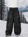 Men's Wild Motion Super Baggy Snow Pants – Multi Pocket Reflective Colorblock Design