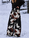 Women's Wild Motion Super Baggy Snow Pants – Reflective Colorblock Multi Pocket Design