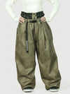 Women's Urban Vibe Workwear-Inspired Rivet-Trim Wide Fit OG Baggy Snowboard Pants