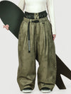 Women's Urban Vibe Workwear-Inspired Rivet-Trim Wide Fit OG Baggy Snowboard Pants