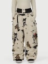 Women's Street Utility Cargo Baggy Snow Pants – Multi Pocket Belt Design