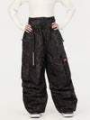 Women's Street Utility Cargo Baggy Snow Pants – Multi Pocket Belt Design