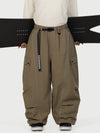 Men's Wild Motion Reflective Cargo Pockets Extra Baggy Snowboard Pants