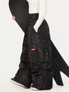Women's Street Utility Cargo Baggy Snow Pants – Multi Pocket Belt Design