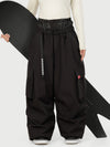 Women's Street Utility Cargo Baggy Snow Pants – Multi Pocket Belt Design