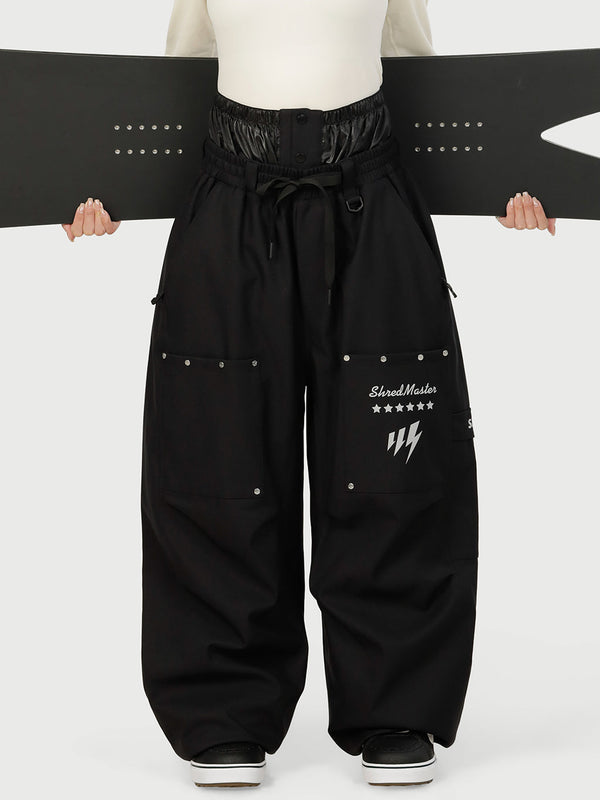 Women's Camden Punk Rivet Street Utility Cargo Snowboard Pants – Baggy Freestyle Fit