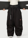 Women's Street Utility Cargo Baggy Snow Pants – Multi Pocket Belt Design