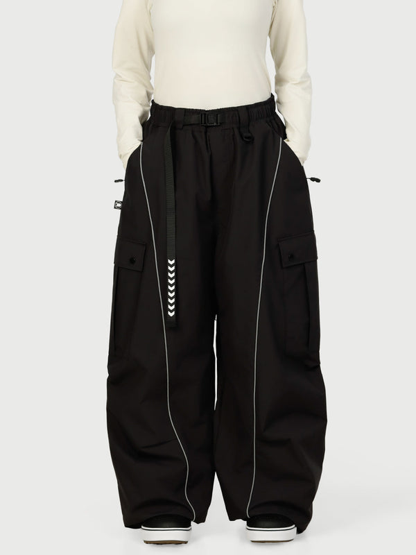 Women's Wild Motion Reflective Cargo Pockets Extra Baggy Snowboard  Pants
