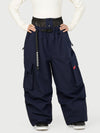 Women's Street Utility Cargo Baggy Snow Pants – Multi Pocket Belt Design
