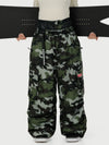 Women's Street Utility Cargo Baggy Snow Pants – Multi Pocket Belt Design