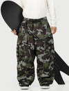 Men's Wild Motion Reflective Cargo Pockets Extra Baggy Snowboard Pants