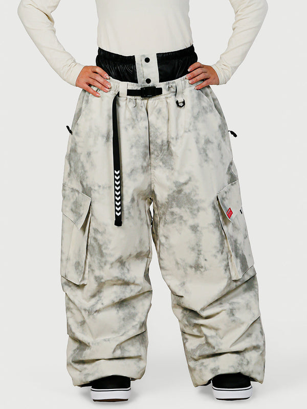 Women's Street Utility Cargo Baggy Snow Pants – Multi Pocket Belt Design