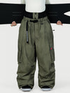 Women's Street Utility Cargo Baggy Snow Pants – Multi Pocket Belt Design