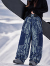 Women's Wild Motion Super Baggy Snow Pants – Reflective Colorblock Multi Pocket Design