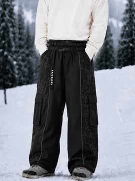 Men's Reflective Wild Motion Colorblock Extra Baggy Snowboard Pants