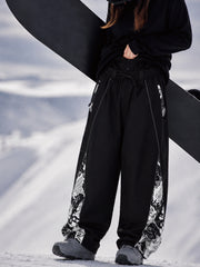 Women's Hyper Flux Jogger Baggy Snowboard Pants with Graffiti Panel & Reflective Line