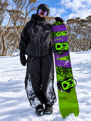 Women's Hyper Flux Jogger Baggy Snowboard Pants with Graffiti Panel & Reflective Line