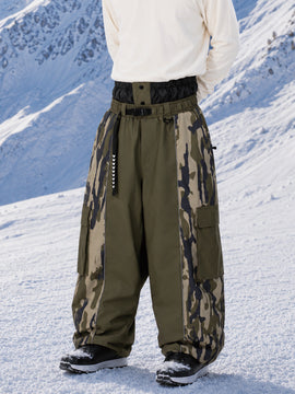 Men's Wild Motion Reflective Colorblock Extra Baggy Snow Pants